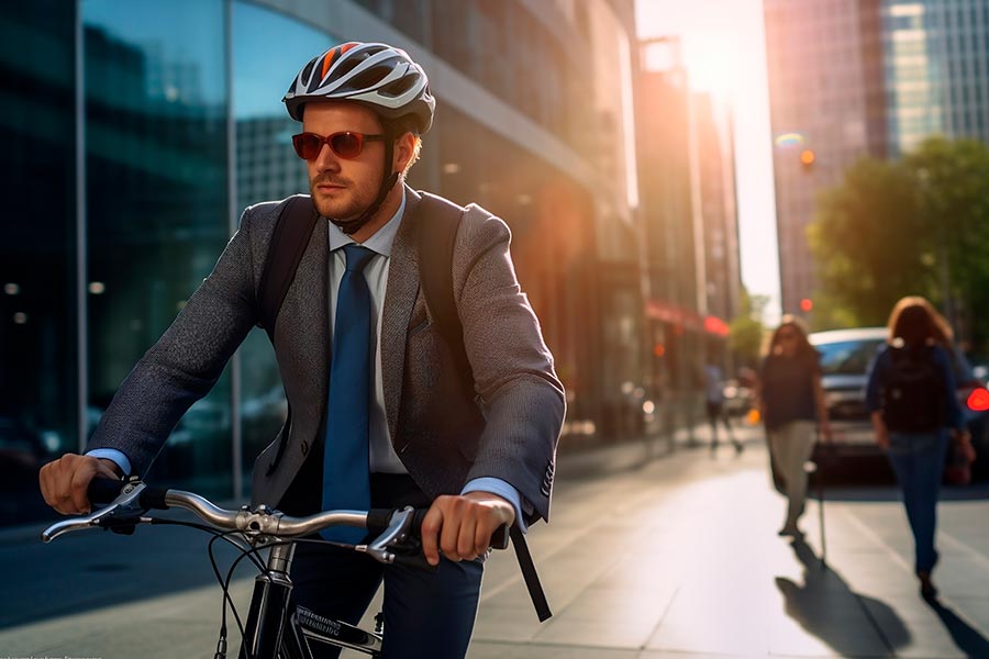 montar en bici para ir a la oficina